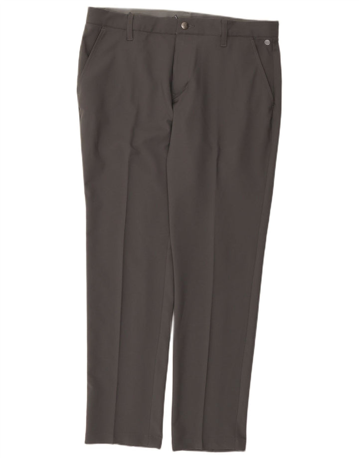 Adidas muške uske chino hlače W34 L30 sivi poliester