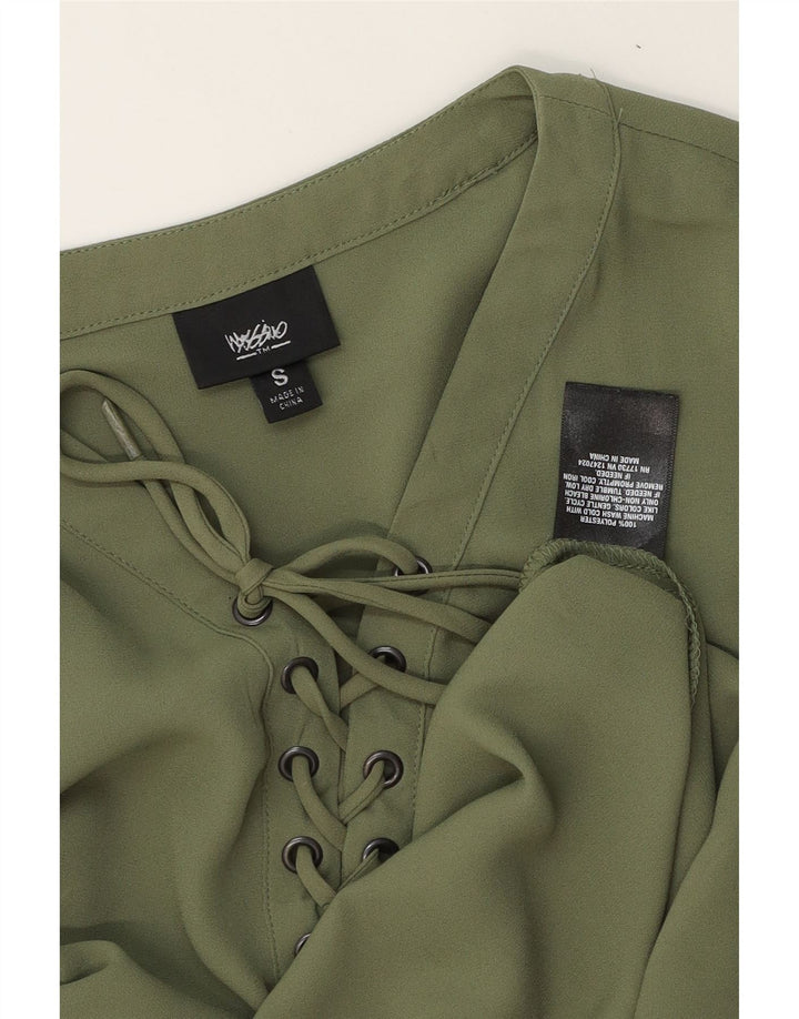 MOSSIMO Womens Long Sleeve A-Line Dress UK 10 Small Green Vintage Mossimo and Second-Hand Mossimo from Messina Hembry 