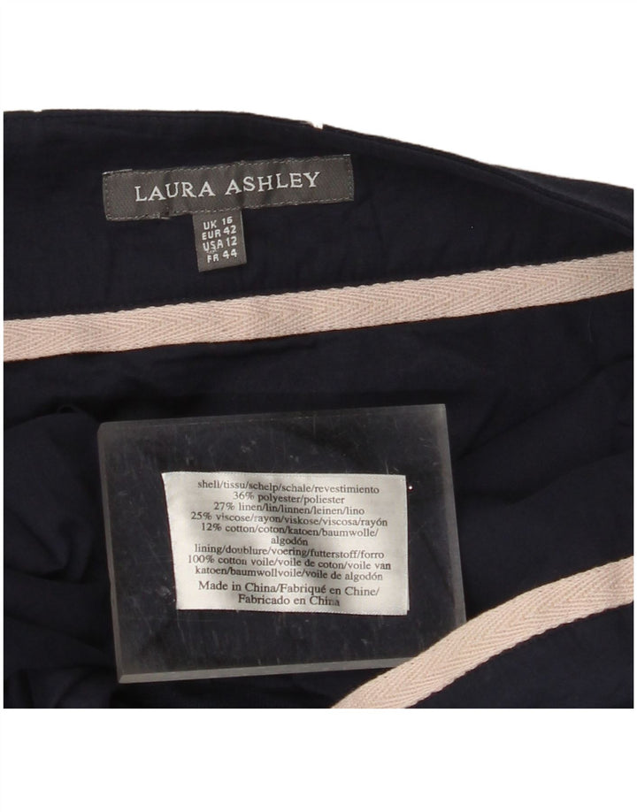 LAURA ASHLEY Ženska suknja A-kroja UK 16 Large W36 Mornarsko plava cvjetna