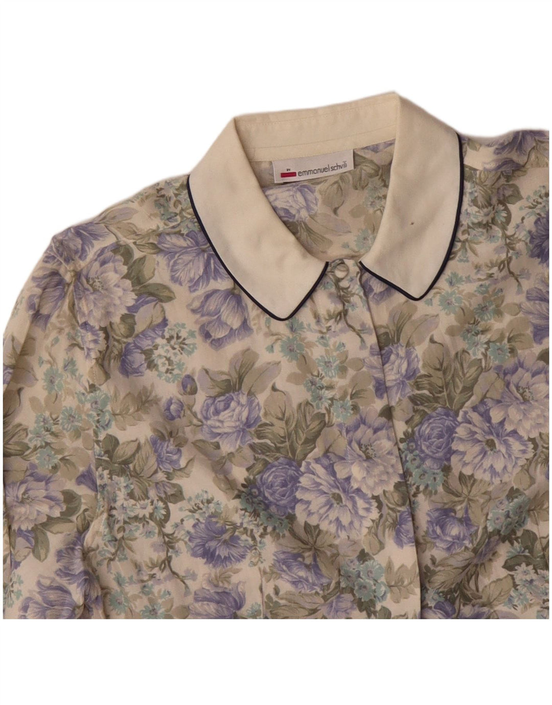 EMMANUEL SCHVILI Ženska košulja bluza UK 16 Velika bež cvjetna