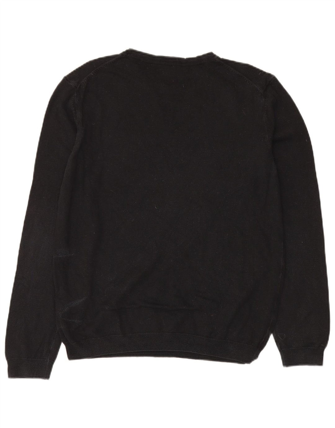 Veliki crni pamučni muški džemper s okruglim izrezom Hugo Boss Regular Fit