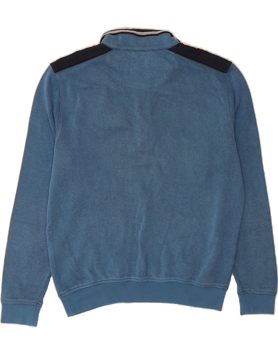 BUGATTI Mens Zip Neck Sweatshirt Jumper Medium Blue Cotton Vintage Bugatti and Second-Hand Bugatti from Messina Hembry 