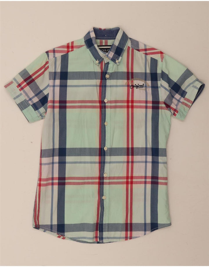 Jack & Jones muška mala zelena karirana košulja kratkih rukava