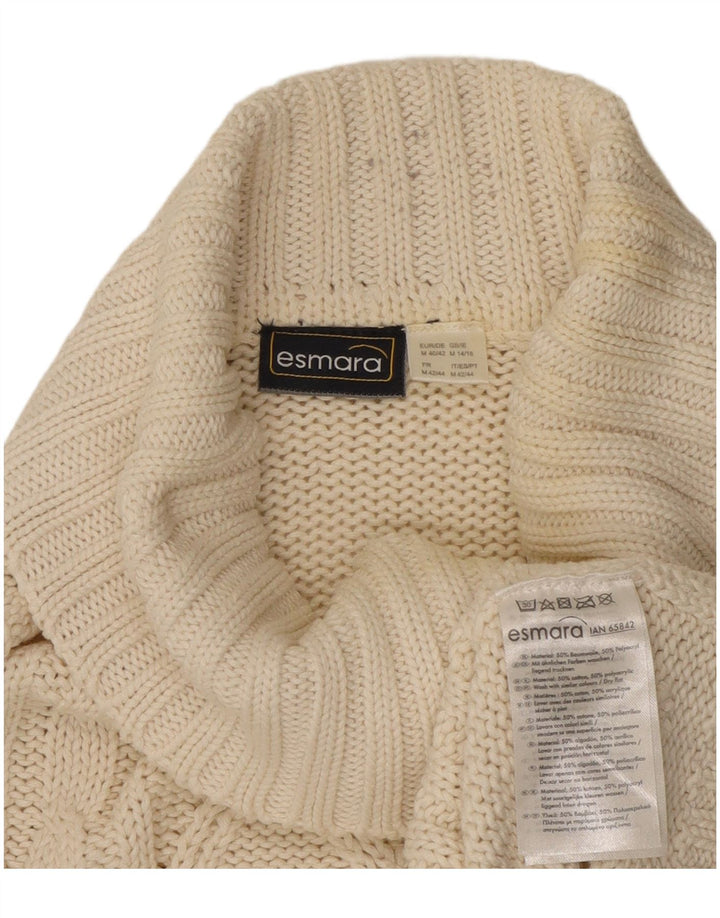 ESMARA ženski pulover s rol izrezom UK 14 Srednje bijeli pamuk