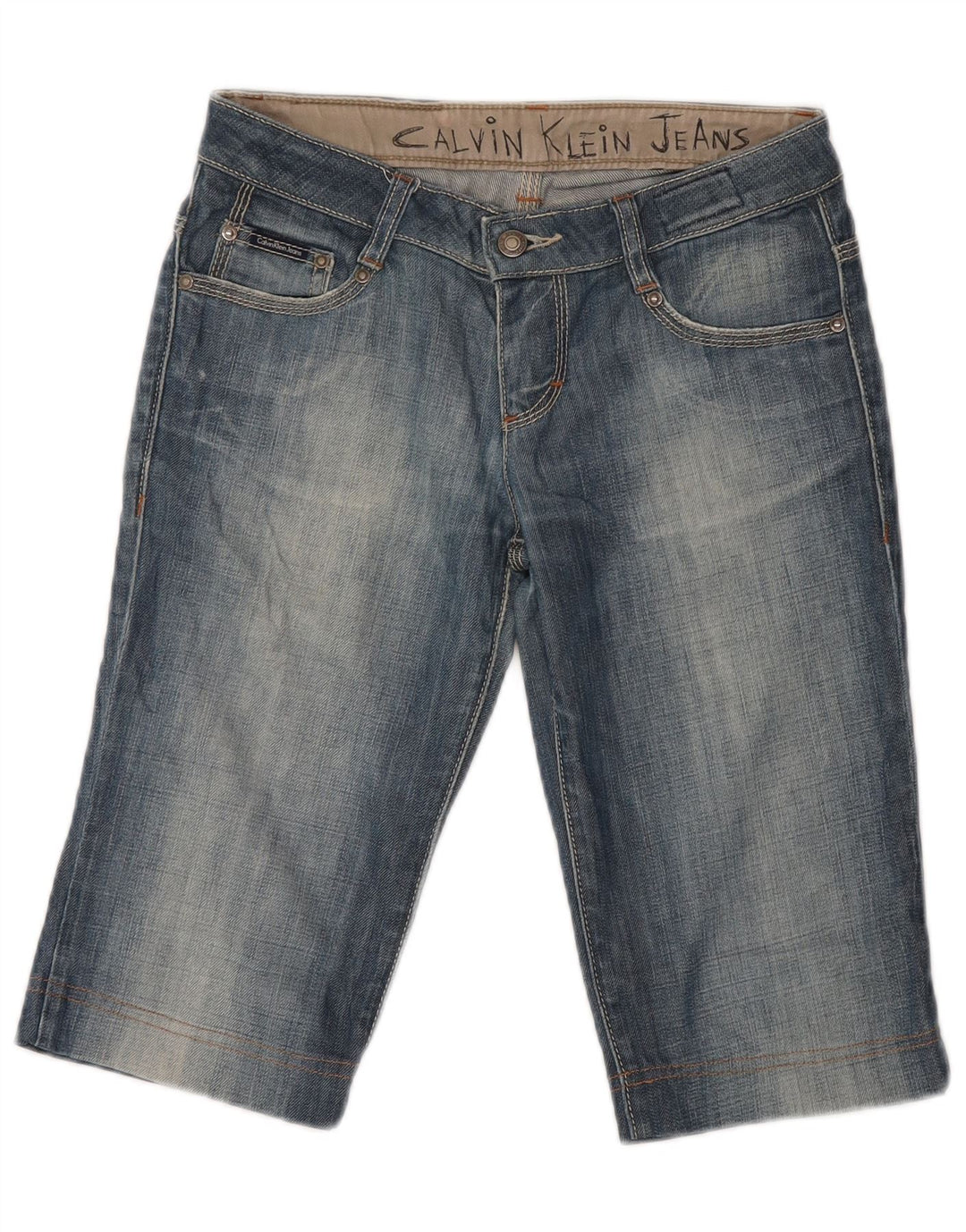 Calvin Klein Ženske bermuda traper kratke hlače W26 Mali plavi pamuk