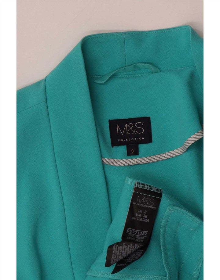 Marks & Spencer ženska jakna s otvorenim sakoom UK 8 mali tirkizni poliester