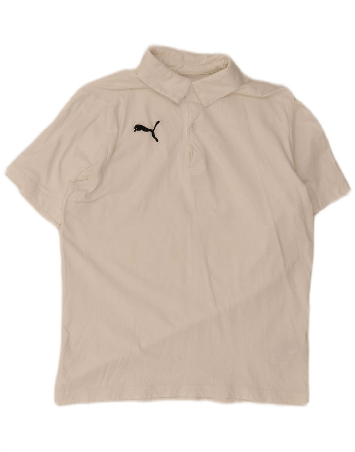 Puma muška polo majica Srednje bijeli pamuk
