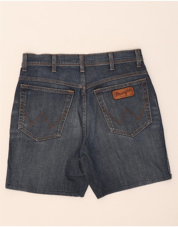 Wrangler muške rastezljive traper kratke hlače W33 srednje plavi pamuk