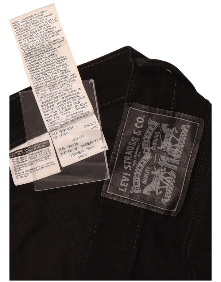 LEVI'S muške ravne traperice W36 L34 crni pamuk