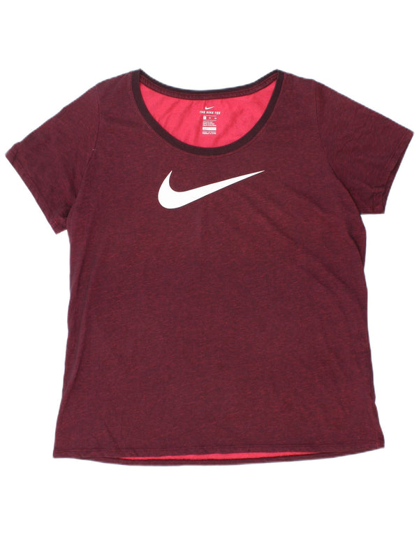 Nike Ženska Dri Fit Graphic majica kratkih rukava UK 18 XL Bordo pamuk