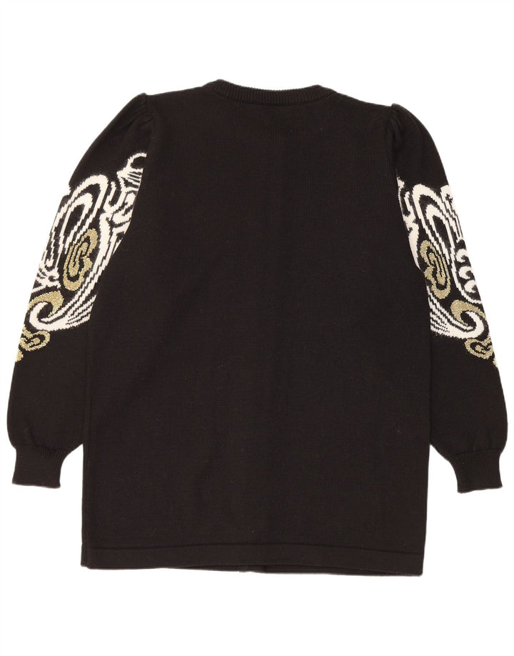 Vintage ženski kardigan džemper EU 38/40 Srednje crni paisley akril