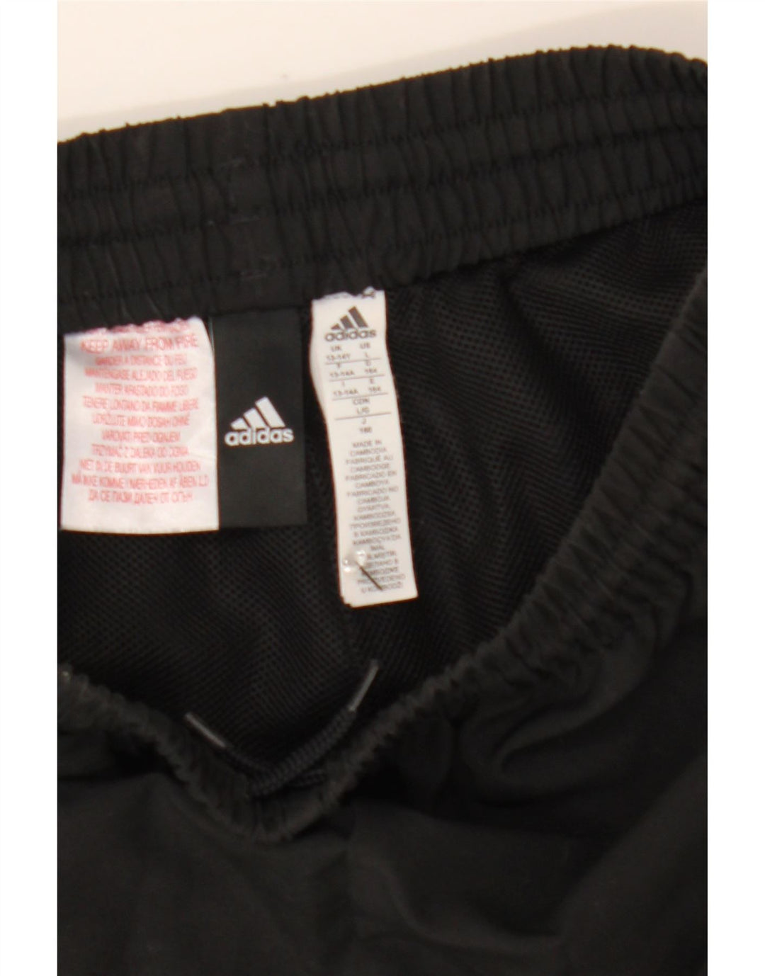 Adidas kratke sportske hlače za dječake 13-14 godina, crni poliester u boji