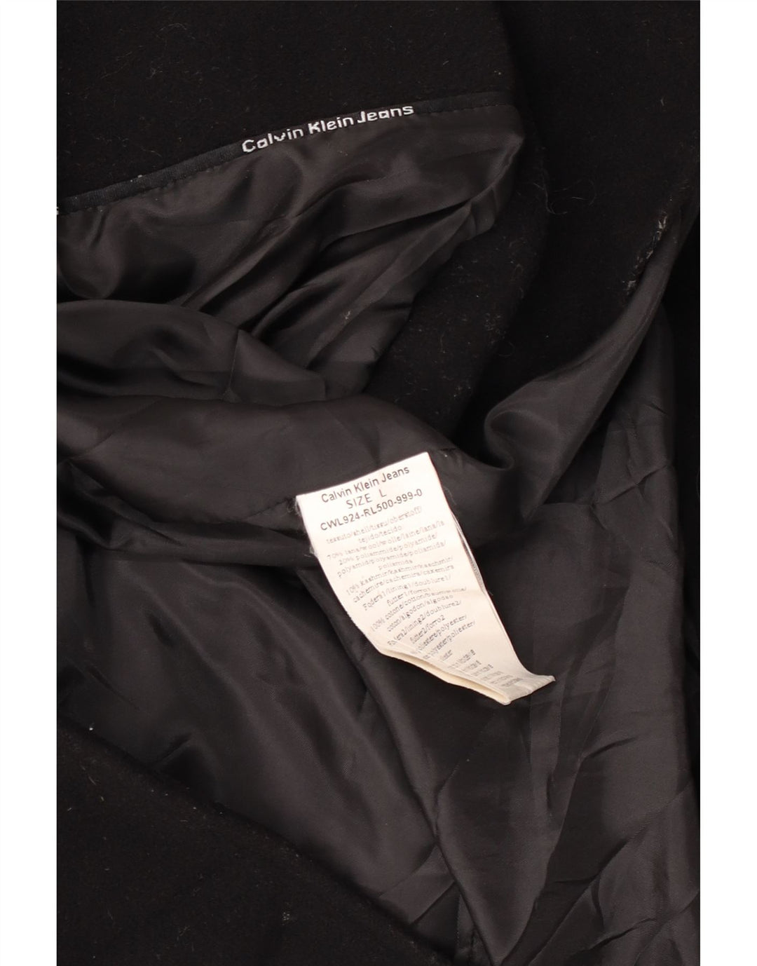 Calvin Klein Jeans ženski kaput UK 14 velika crna vuna