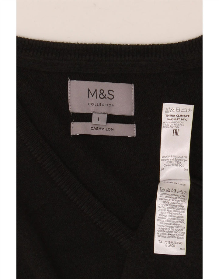 Marks & Spencer muški pulover s V-izrezom, veliki crni akril