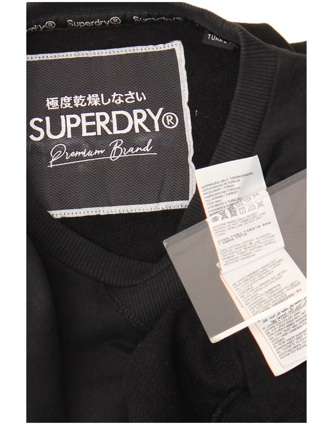 SUPERDRY Ženska majica s grafičkim džemperom UK 12 Srednje crni pamuk