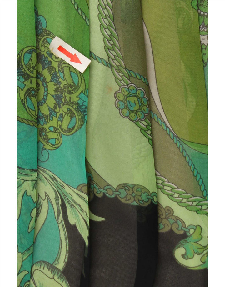 Vintage ženska plisirana suknja visokog struka W30 Srednje zelena patchwork