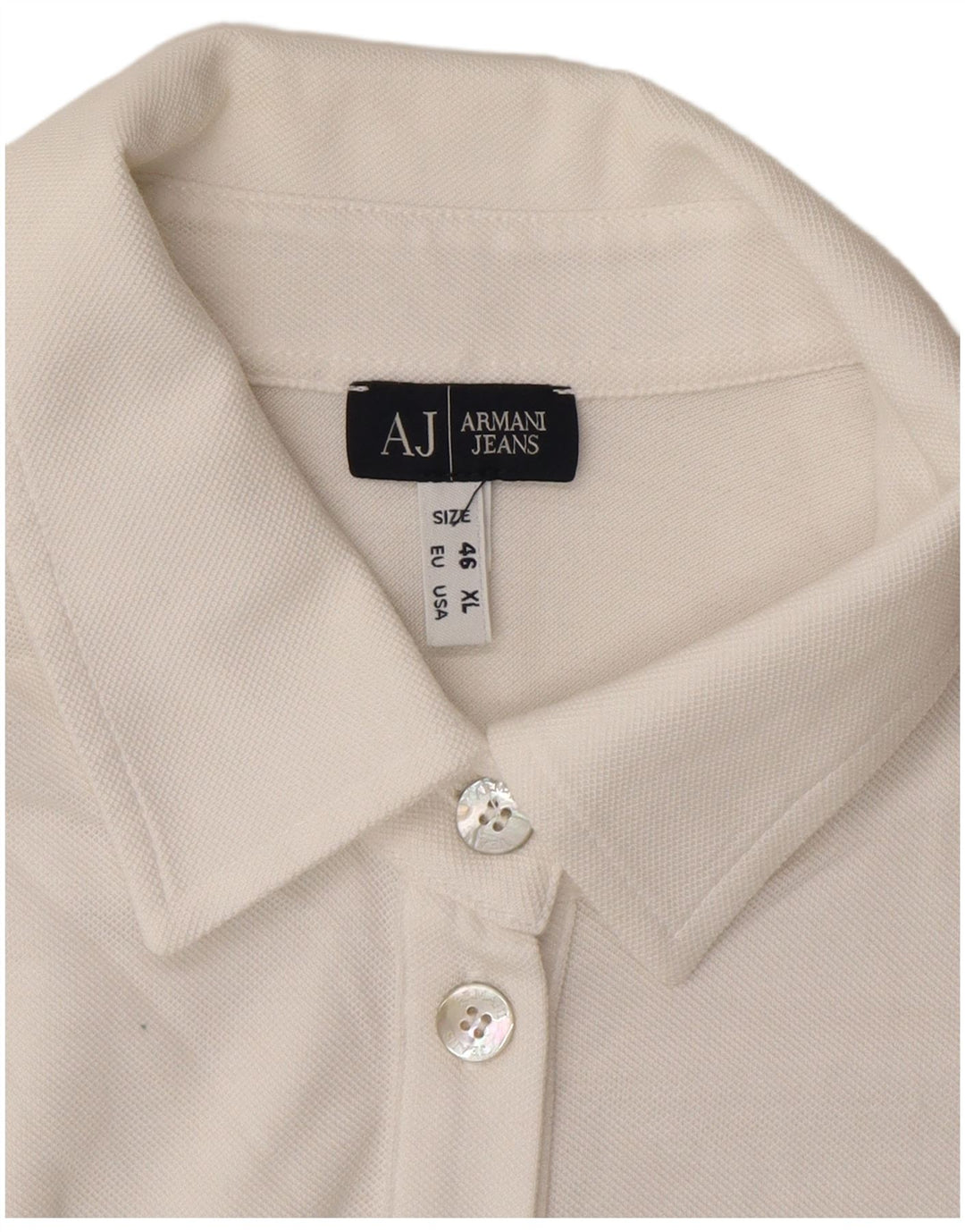 ARMANI JEANS Womens Polo Shirt EU 46 XL White