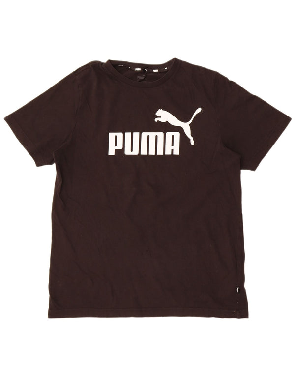 Puma muška grafička majica kratkih rukava Srednji crni pamuk