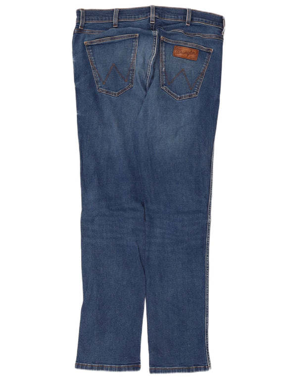 Wrangler Mens Greensboro Regular Straight Jeans W34 L32 Plavi pamuk