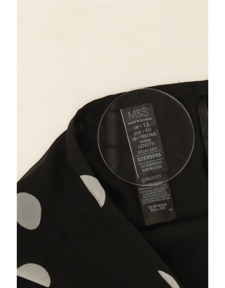 Marks & Spencer ženska suknja A-kroja UK 12 srednje W30 crna točkica