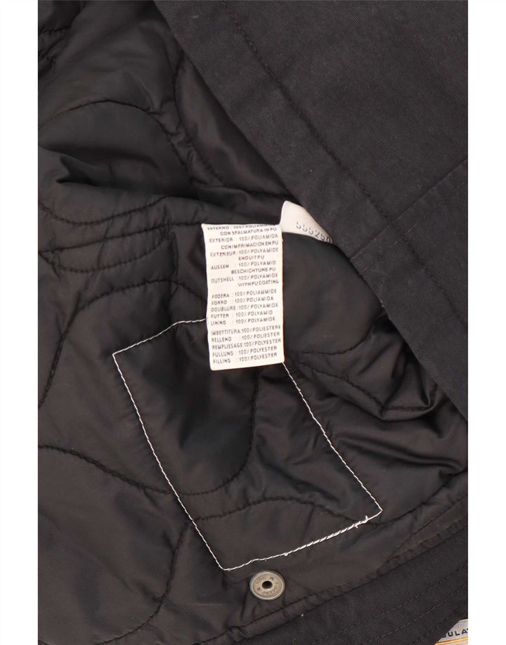 Vintage ženska jakna parka s kapuljačom UK 14 Srednji crni poliamid