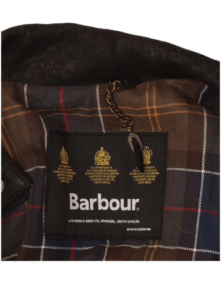 Barbour muška vojna kožna jakna UK 36 Mala crna kožna