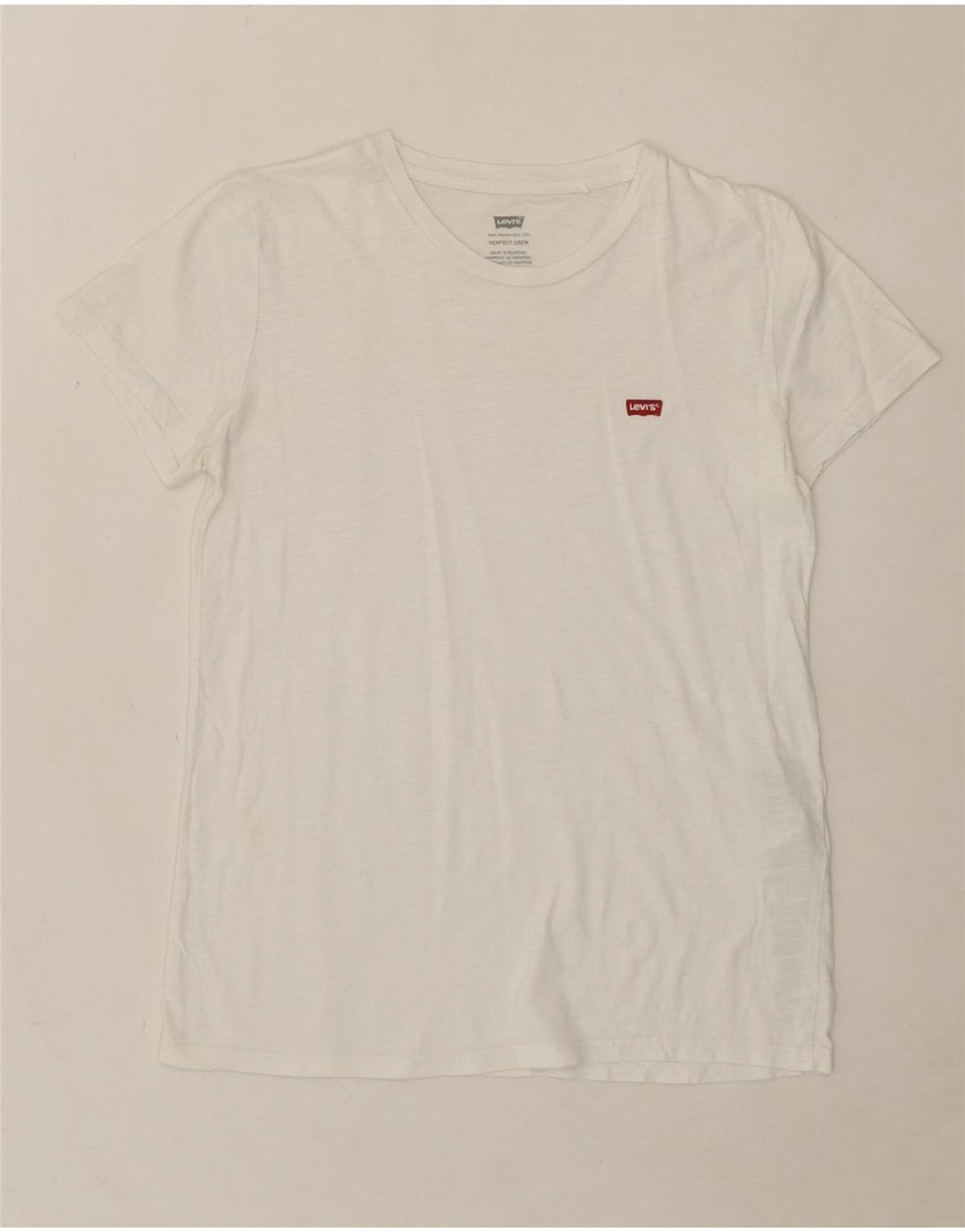 LEVI'S Womens T-Shirt Top UK 10 Small White Cotton Vintage Levi's and Second-Hand Levi's from Messina Hembry 