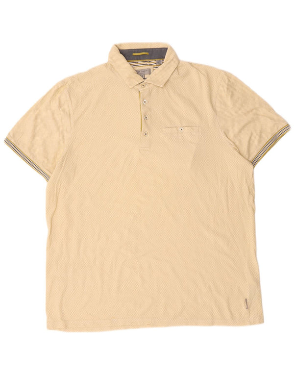 Muška polo majica Ted Baker, veličina 5 XL, pamuk na žute točke