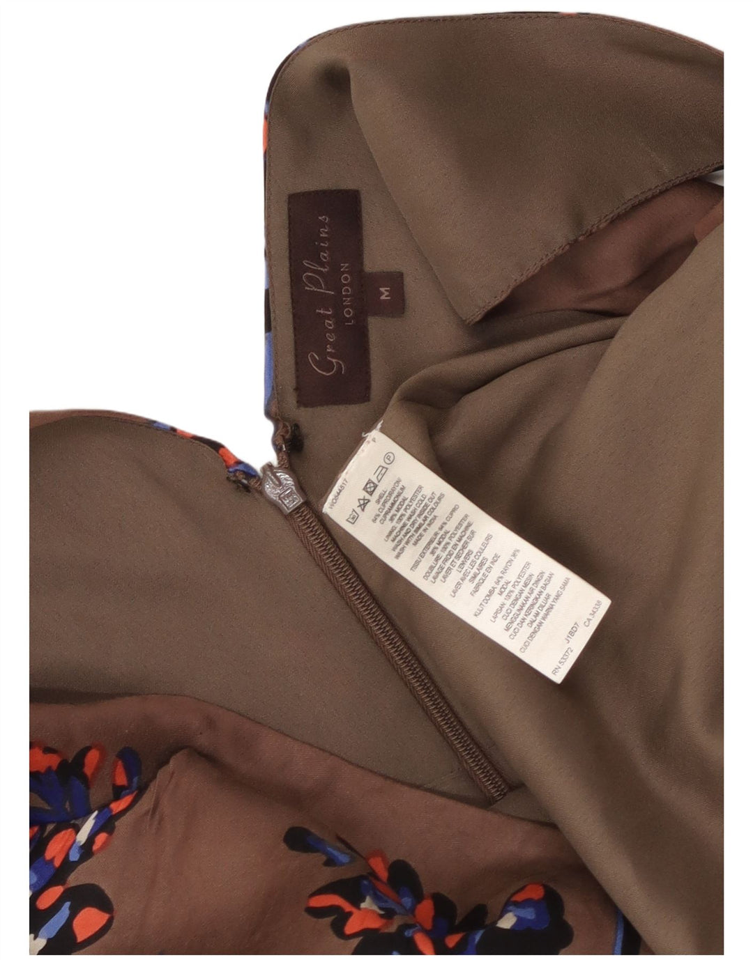 GREAT PLAINS ženska maksi haljina bez rukava UK 12 Srednje smeđa cvjetna svila