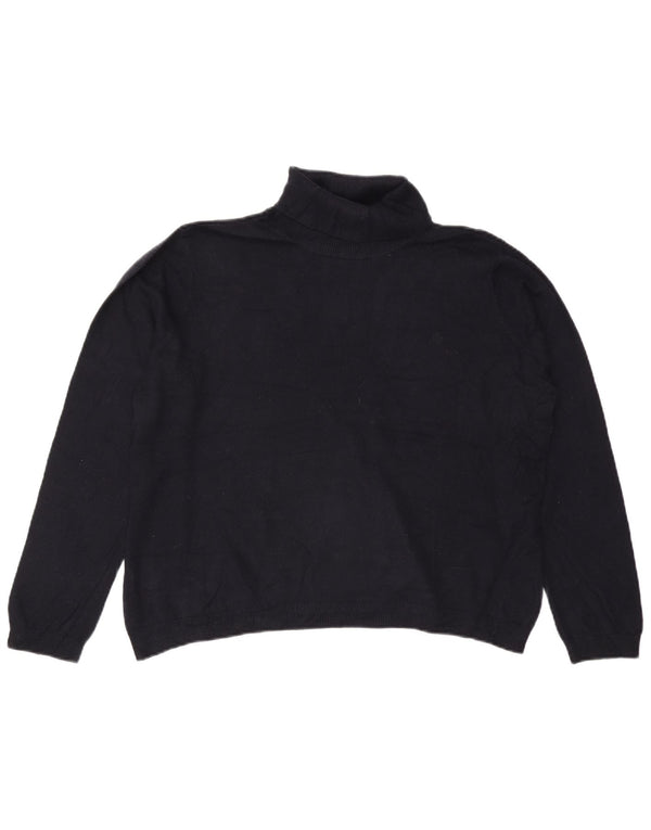 RALPH LAUREN Ženski pulover s rol izrezom UK 20 2XL Mornarsko plava svila