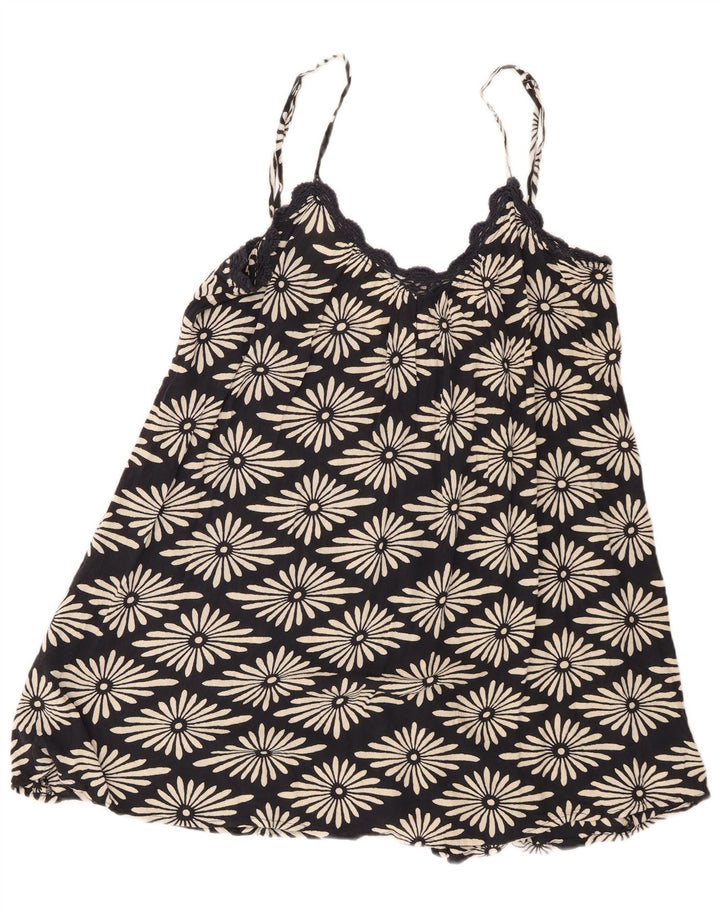 Volcom ženska majica s kratkim rukavima UK 14 velika crna cvjetna viskoza