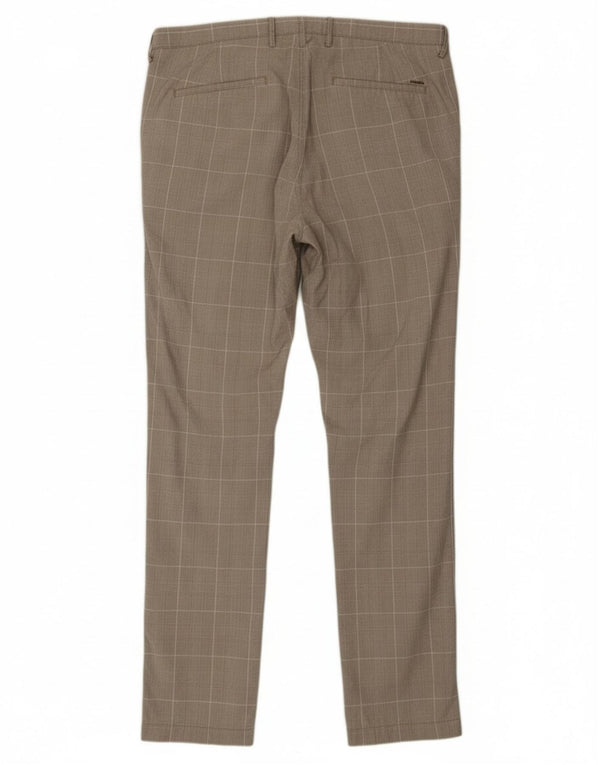 Hugo Boss muške chino hlače uskog kroja IT 52 XL W36 L33 sive Houndstooth