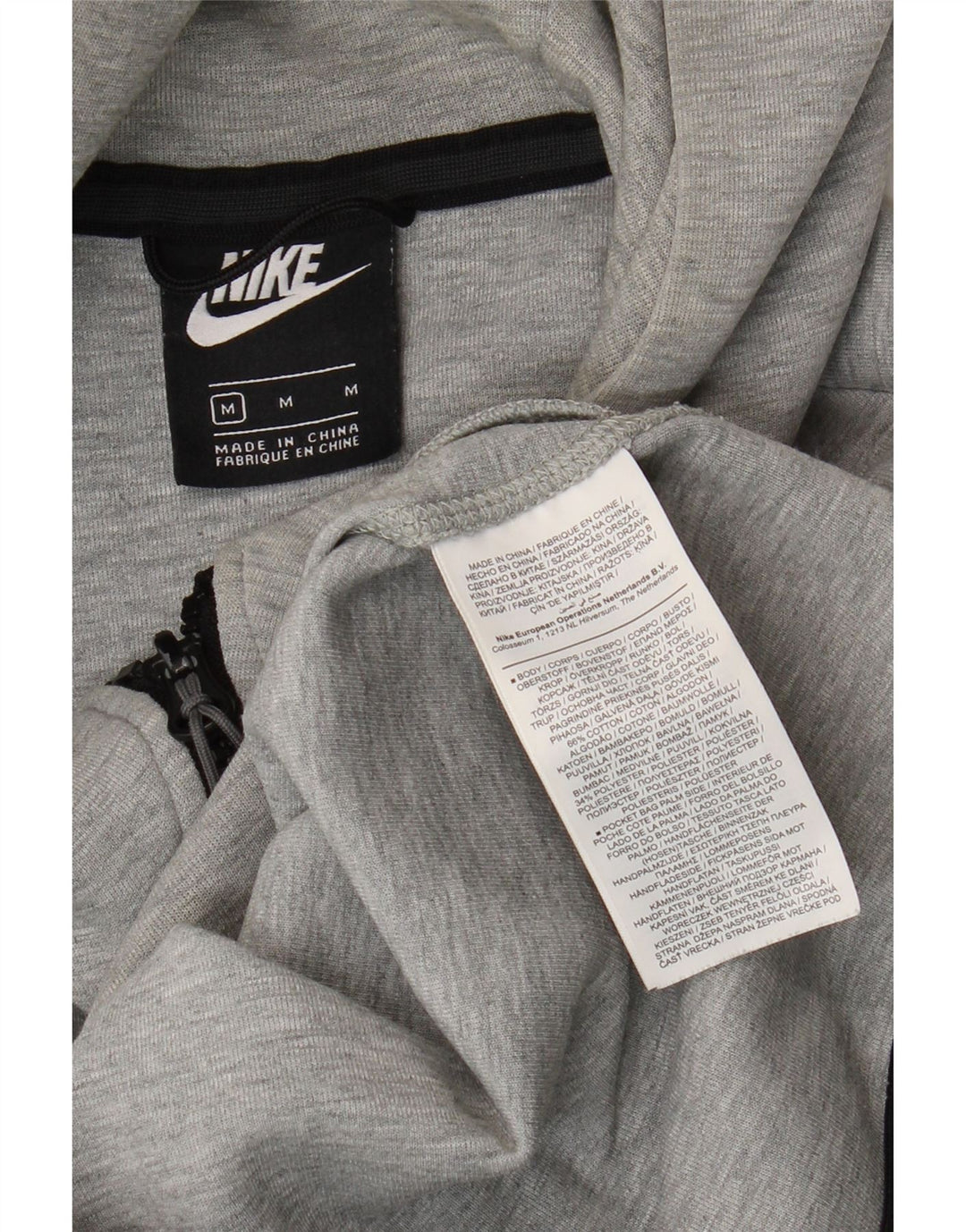 Nike muški pulover s kapuljačom na patentni zatvarač srednje sivi pamuk