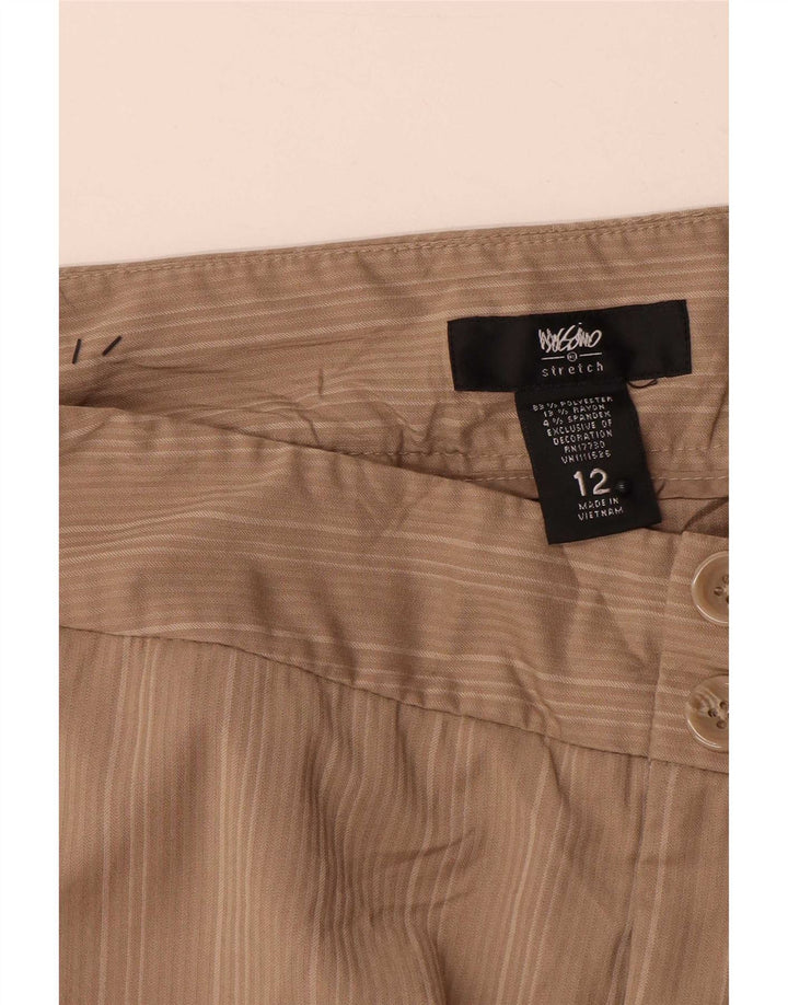Mossimo ženske chino kratke hlače US 12 Large W32 bež prugasti poliester