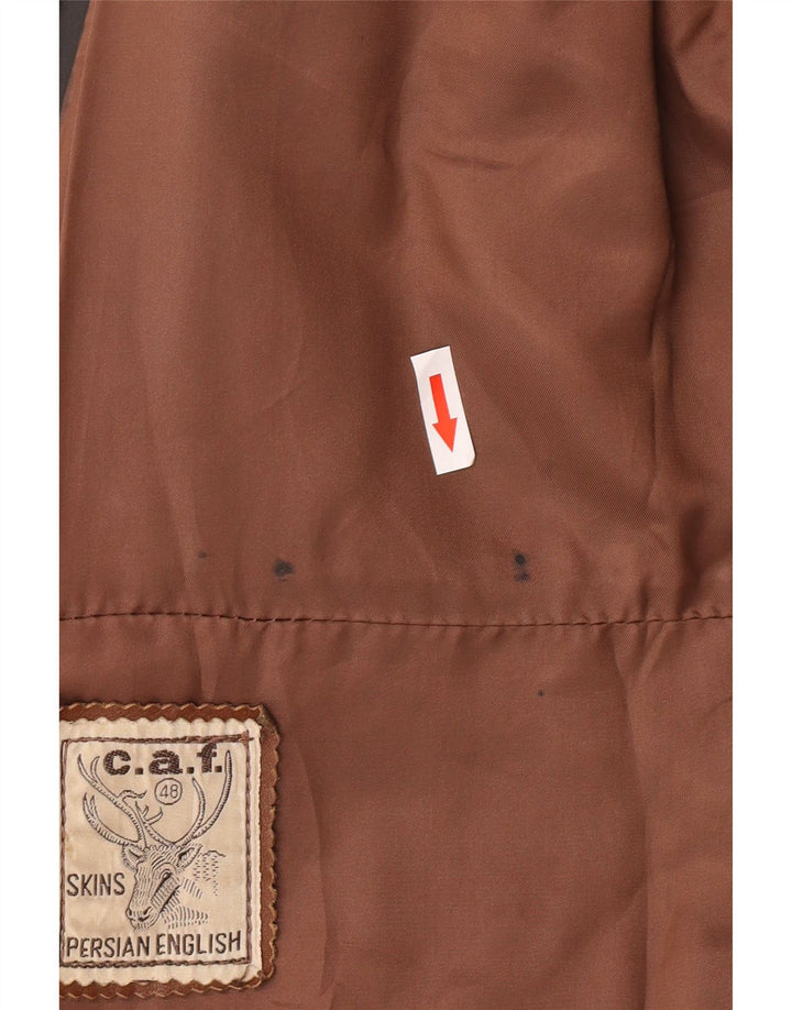 Vintage ženska kožna jakna UK 10 Mala crna kožna