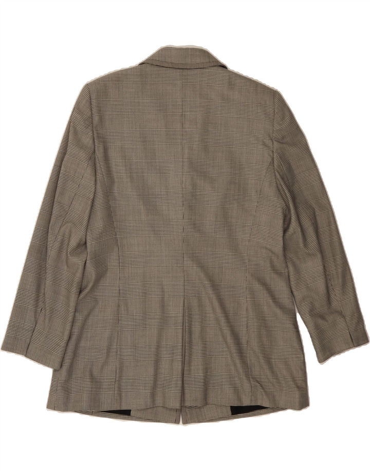 ESCADA Womens 3 Button Blazer Jacket IT 42 Medium Grey Houndstooth Wool Vintage Escada and Second-Hand Escada from Messina Hembry 