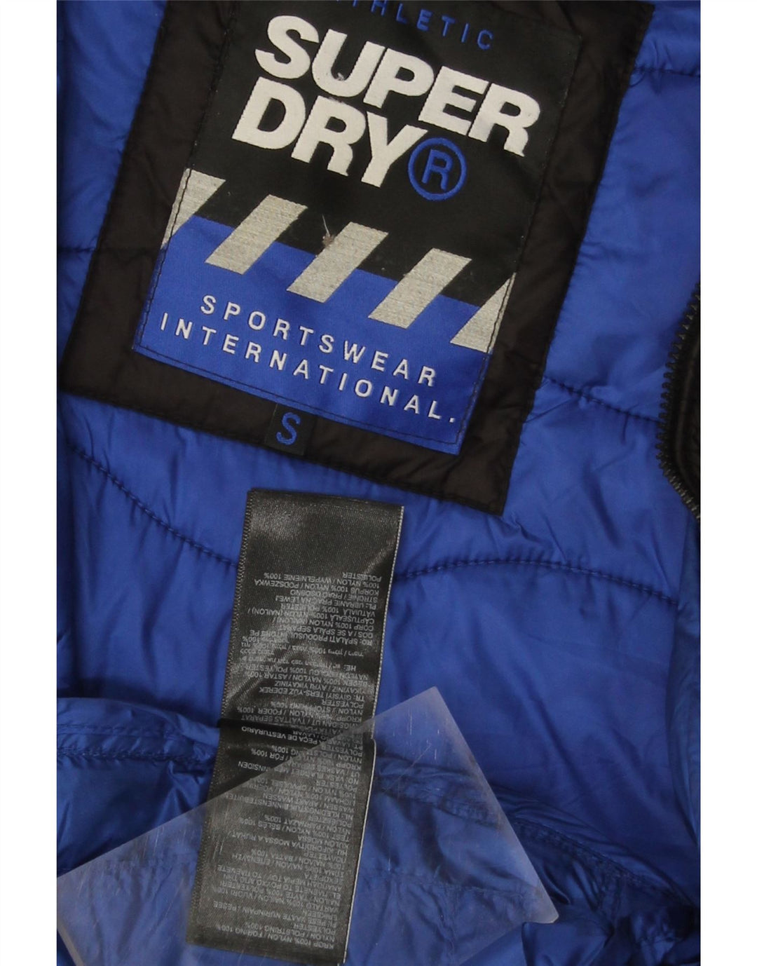 SUPERDRY Muška podstavljena jakna s kapuljačom UK 36 Mali crni najlon