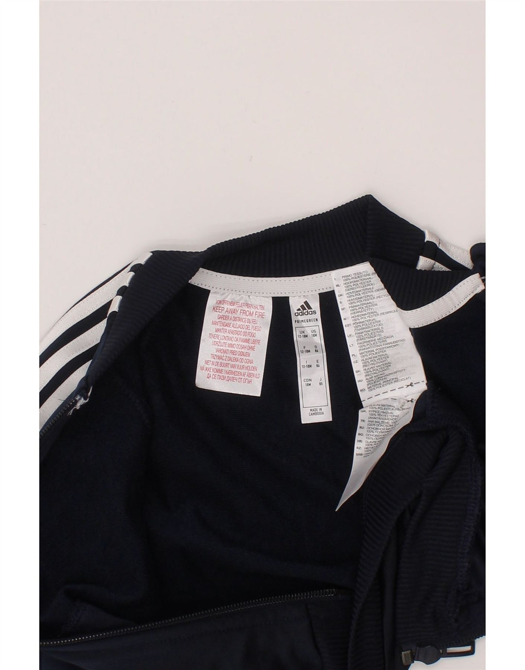 Gornja jakna za trenirku ADIDAS za dječake 12-18 mjeseci tamnoplava poliester