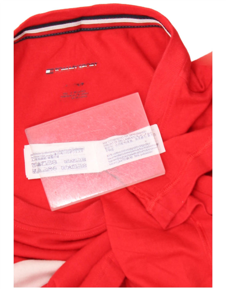 TOMMY HILFIGER Muška majica kratkih rukava s grafičkim motivima srednje crvene pamučne boje