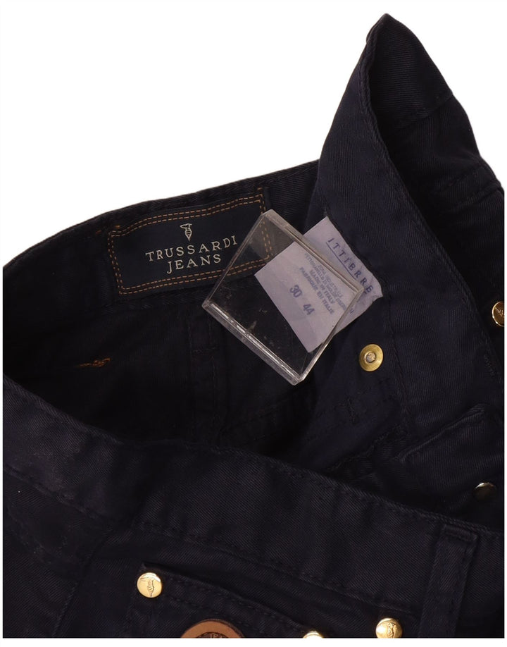 TRUSSARDI Ženske ležerne hlače visokog struka IT 44 srednje W30 L27 tamnoplave