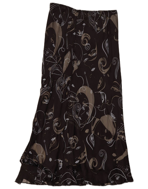 Fenn Wright Manson ženska maksi suknja UK 16 Large W32 crna paisley svila
