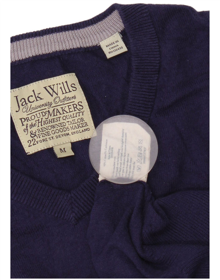 Jack Wills, muški džemper s V-izrezom, srednji ljubičasti pamuk