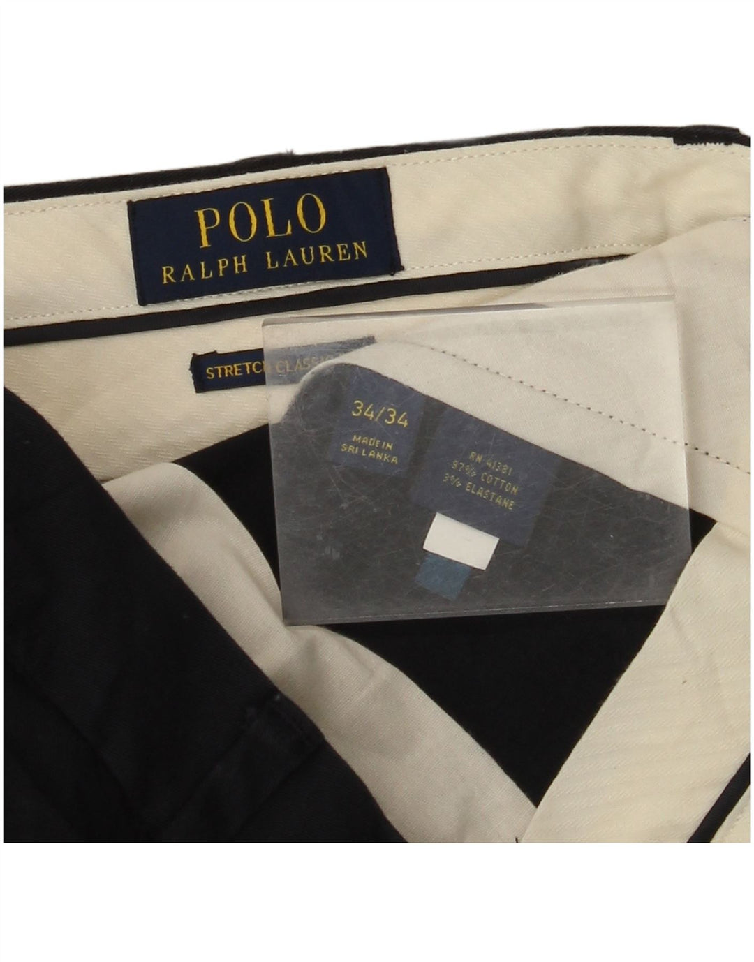 POLO RALPH LAUREN Muške ravne chino hlače W34 L34 tamnoplave
