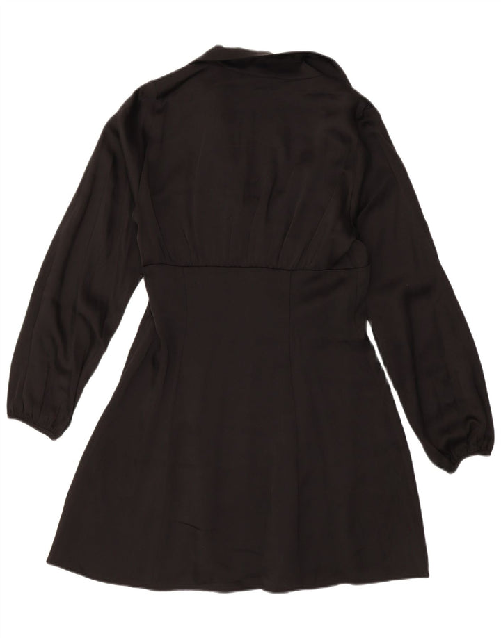 ZARA Womens Long Sleeve A-Line Dress UK 12 Medium Black