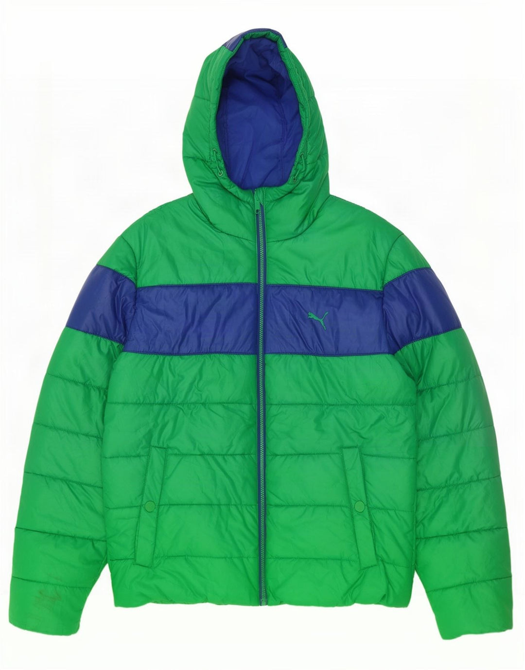Puma muška podstavljena jakna s kapuljačom UK 40 Large Green Colourblock poliester