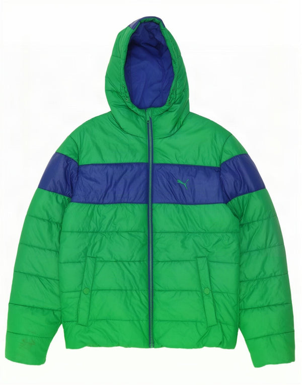 Puma muška podstavljena jakna s kapuljačom UK 40 Large Green Colourblock poliester