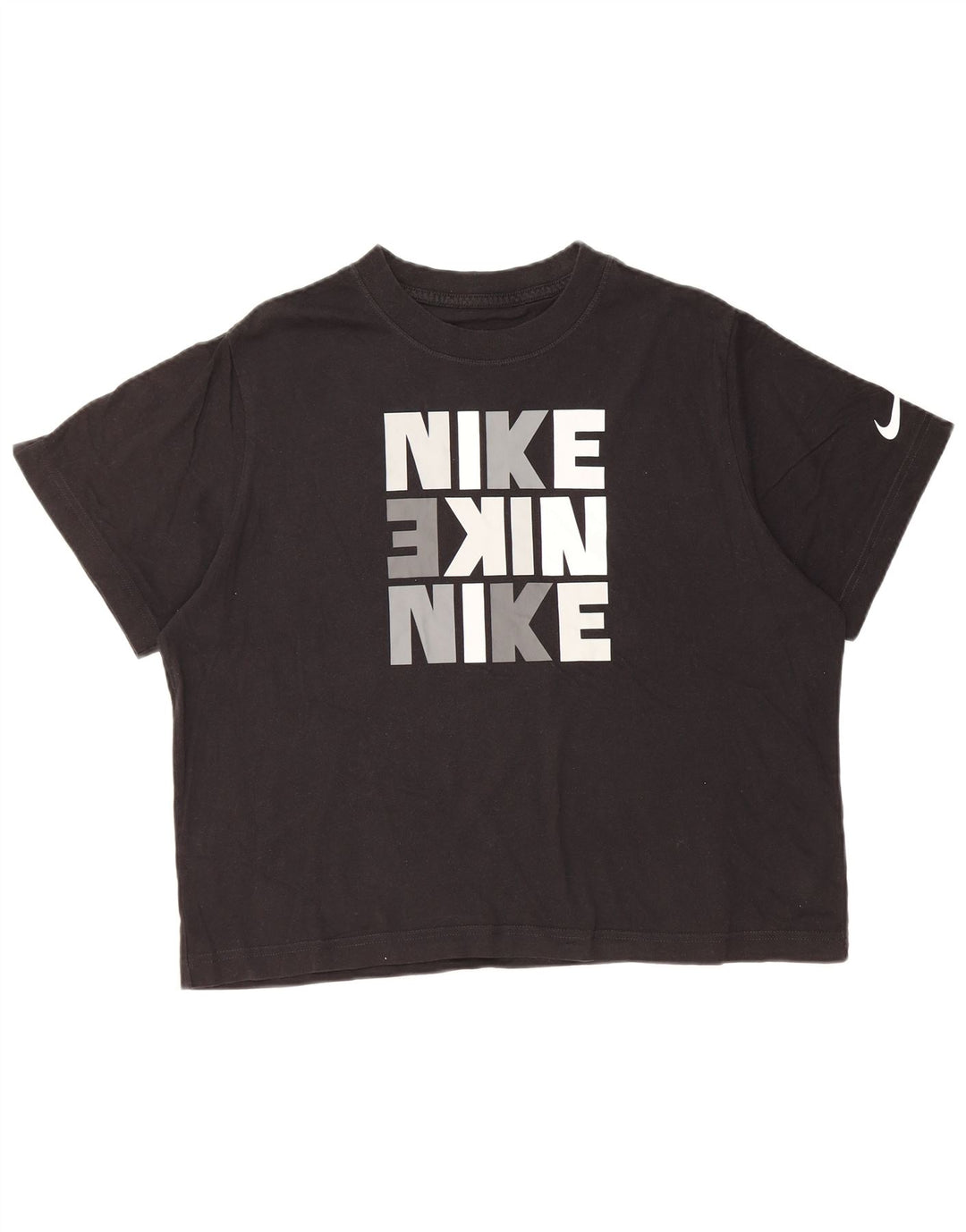 NIKE Girls Loose Crop majica s kratkim rukavima 13-14 godina XL crna