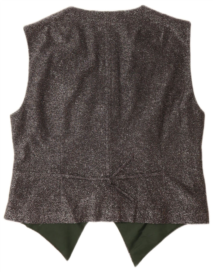 VINTAGE ženski prsluk UK 12 srednje sivo s pjegama