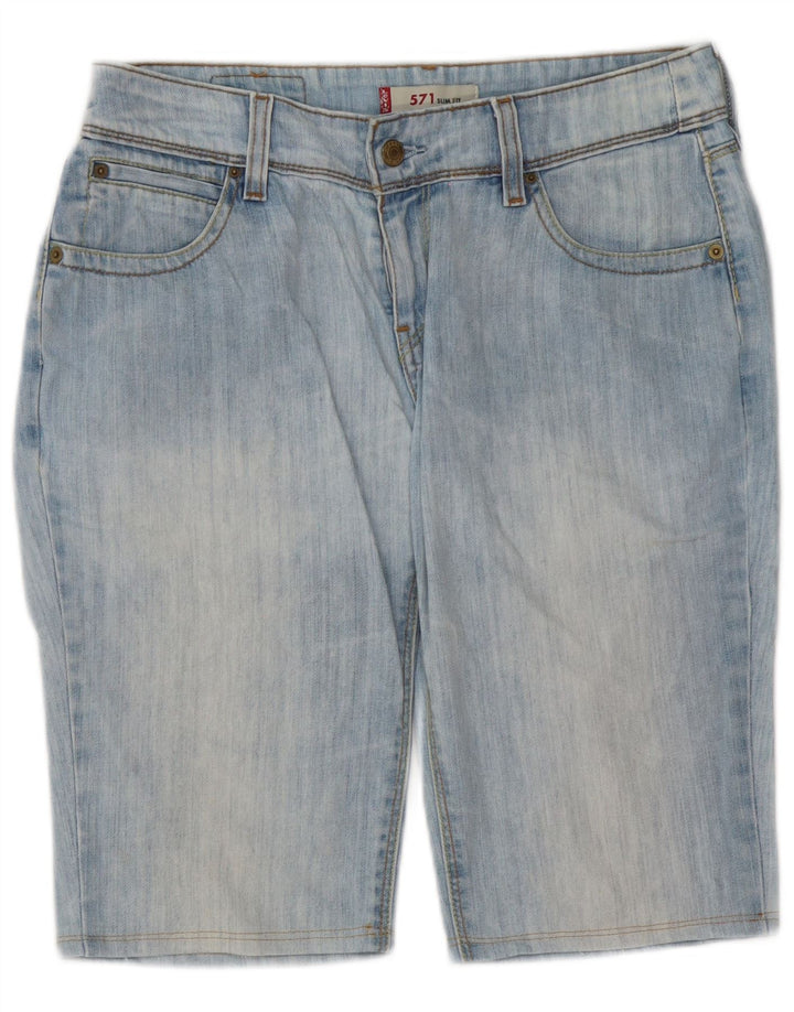Levi's ženske 571 uske traper kratke hlače W31 srednje plavi pamuk