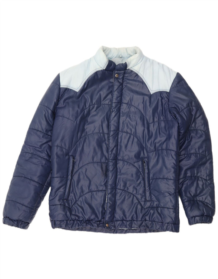 Vintage muška podstavljena jakna IT 54 2XL tamnoplavi poliamid